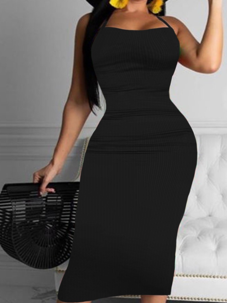 BASICS One Shoulder Hollow-out Bodycon Dress