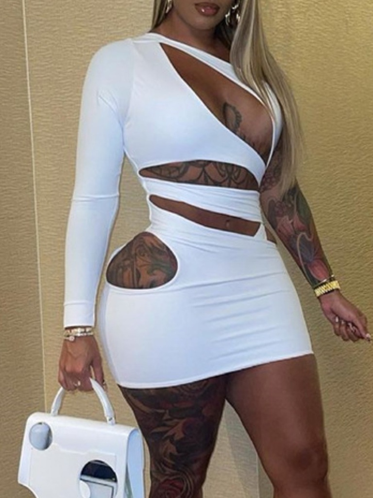 SXY One Shoulder Cut Out Bodycon Dress